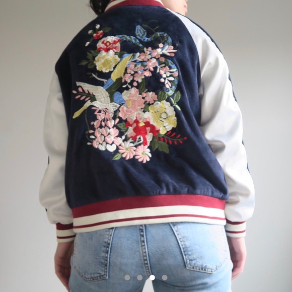 EMBROIDERED BOMBER JACKET. - Picture 3 of 4